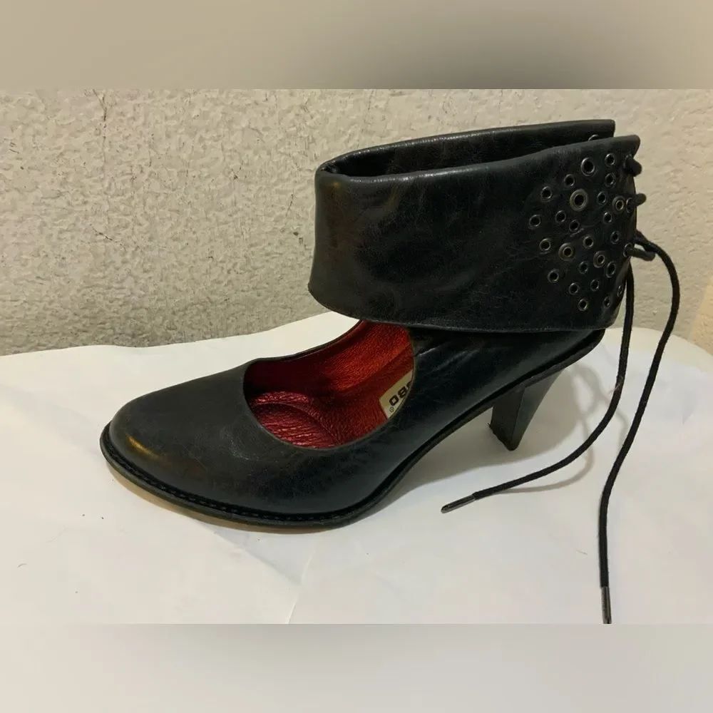 Tsubo heels women’s 37 leather almond toe lace up ankle Cuff